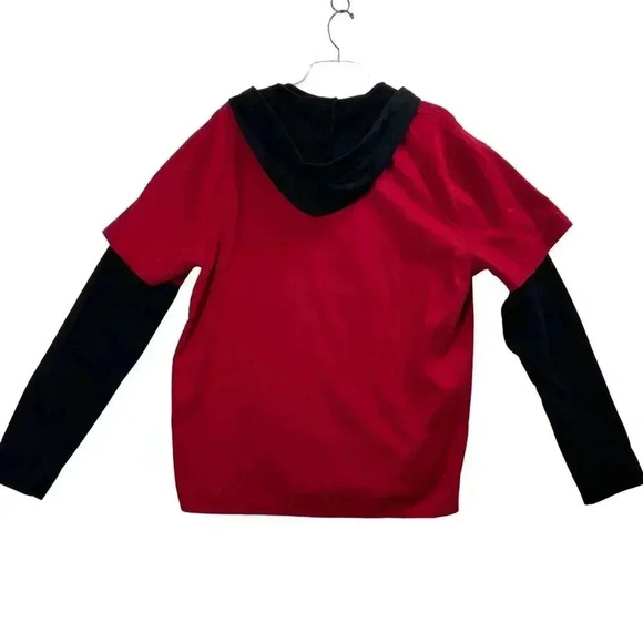 Hollister L Mens NWT LA California Ball Jersey Red Hooded Button Up Sweatshirt - Picture 3 of 9